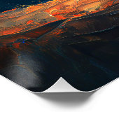 Kontemplative Ginger Cat | Starry Night Sky Art Poster (Ecke)