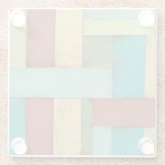 Kontempoare Küste mehrfarbige Malerei Glasuntersetzer (Rückseite)