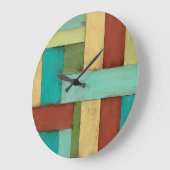 Kontempoare Küste mehrfarbige Malerei Große Wanduhr (Winkel)