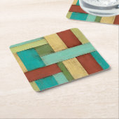 Kontempoare Küste mehrfarbige Malerei Rechteckiger Pappuntersetzer (angewinkelt)