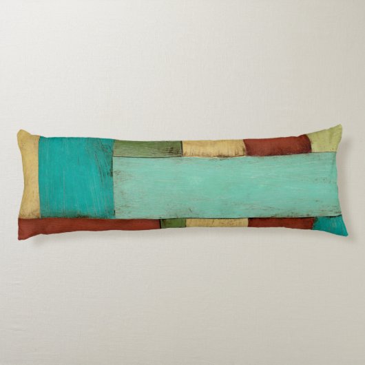 Kontempoare Küste mehrfarbige Malerei Seitenschläferkissen (Rückseite)
