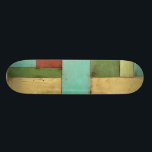 Kontempoare Küste mehrfarbige Malerei Skateboard<br><div class="desc">Aqua, grün, rot und gelb treffen sich in einer Explosion von Farben, die an ein Muster auf einem Stranddeck erinnert. Dieses zeitgenössische Küstengemälde an der Wand zu hängen, könnte Sie dazu verleiten, den Urlaub zu nehmen, den Sie verbringen! Das ist ein tolles Geschenk für alle, die einen Strandurlaub brauchen.</div>