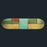 Kontempoare Küste mehrfarbige Malerei Skateboard<br><div class="desc">Aqua,  grün,  rot und gelb treffen sich in einer Explosion von Farben,  die an ein Muster auf einem Stranddeck erinnert. Dieses zeitgenössische Küstengemälde an der Wand zu hängen,  könnte Sie dazu verleiten,  den Urlaub zu nehmen,  den Sie verbringen! Das ist ein tolles Geschenk für alle,  die einen Strandurlaub brauchen.</div>