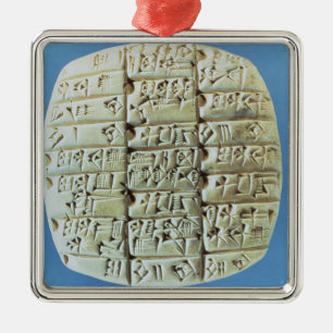 Konten legen mit keilförmigem Skript, c.2400 BC Silbernes Ornament