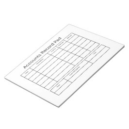 Kontenaufzeichnungsblock Ledger Notizblock