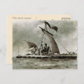 Kontiki Expedition, Thor Heyerdahl, 1947 Postkarte (Vorne/Hinten)