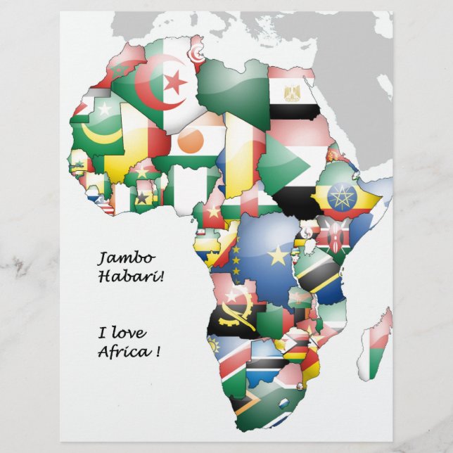 Kontinent Afrika Schöne Mama Afrika farbenfroh (Vorderseite)