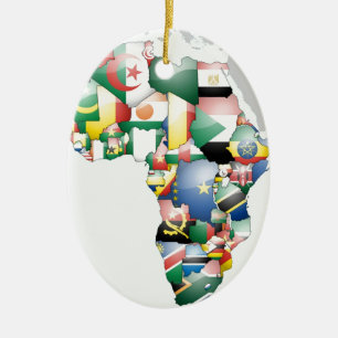 Kontinent Afrika Schöne Mama Afrika farbenfroh Keramik Ornament
