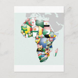 Kontinent Afrika Schöne Mama Afrika farbenfroh Postkarte