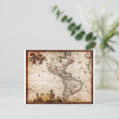 Kontinent Amerika Alte Karte (Stehend Vorderseite)