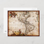 Kontinent Amerika Alte Karte (Vorne/Hinten)