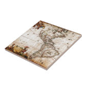 Kontinent Amerika Alte Karte Fliese (Seite)