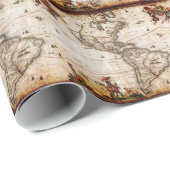 Kontinent Amerika Alte Karte Geschenkpapier (Rolleneckpunkt)