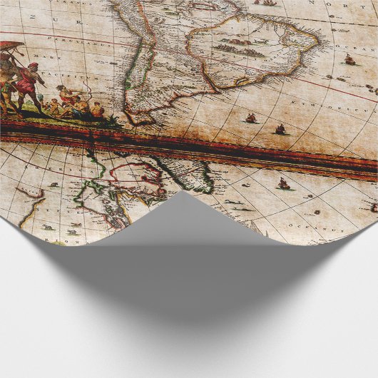 Kontinent Amerika Alte Karte Geschenkpapier (Ecke)