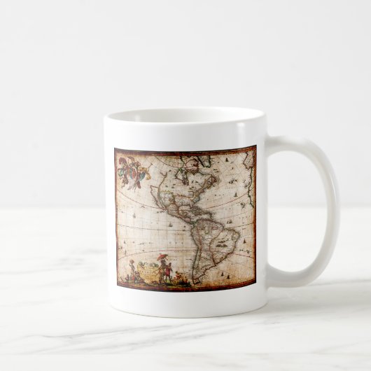 Kontinent Amerika Alte Karte Kaffeetasse (Rechts)