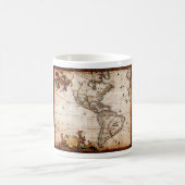 Kontinent Amerika Alte Karte Kaffeetasse (Mittel)