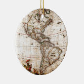 Kontinent Amerika Alte Karte Keramik Ornament (Rechts)