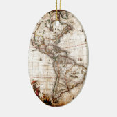 Kontinent Amerika Alte Karte Keramikornament (Links)