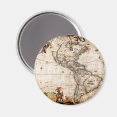 Kontinent Amerika Alte Karte Magnet (Vorderseite/Rückseite)