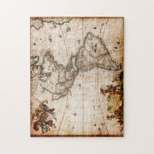 Kontinent Amerika Alte Karte Puzzle (Vertikal)