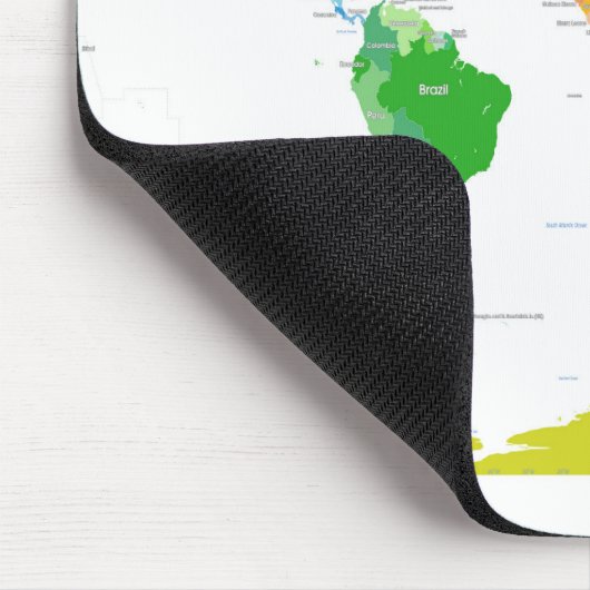 Kontinent-Weltkarte Mousepad (Ecke)