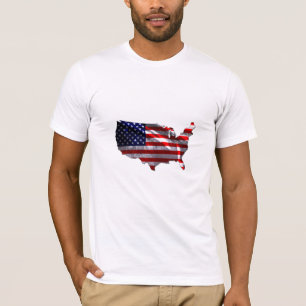 Kontinentale geformte Flagge USA T-Shirt
