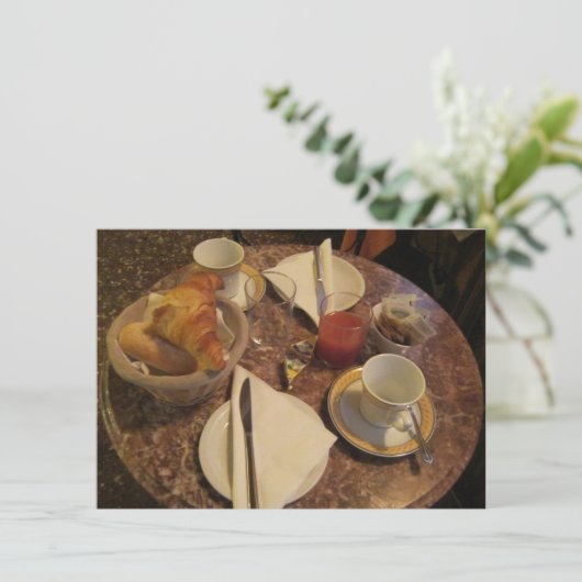 Kontinentales Frühstück Einladung (Stehend Vorderseite)