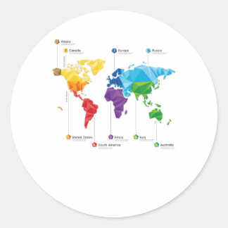 Kontinente Runder Aufkleber
