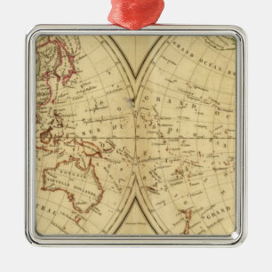Kontinente Silbernes Ornament
