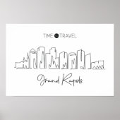 Kontinuierlicher Zeichn von Grand Rapids Skyline Poster (Vorne)