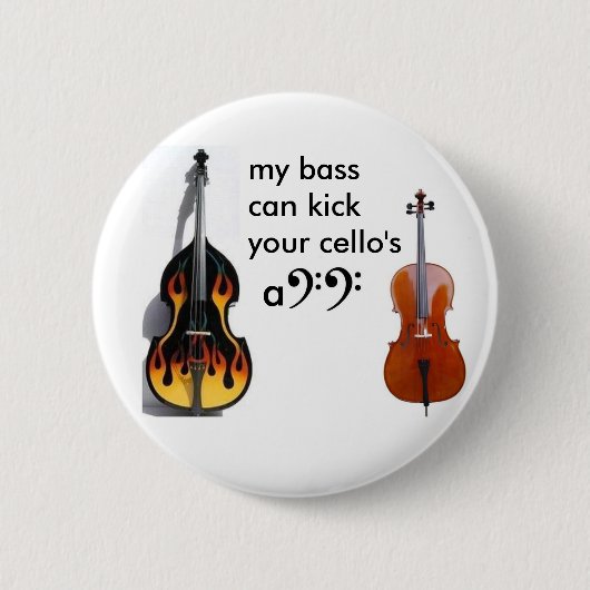 Kontrabass gegen Cello Button (Vorderseite)
