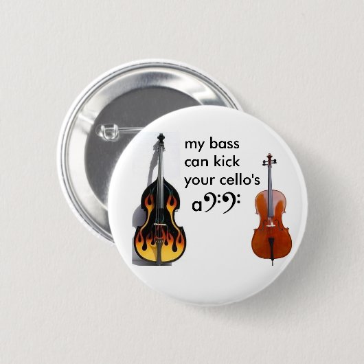 Kontrabass gegen Cello Button (Vorne & Hinten)