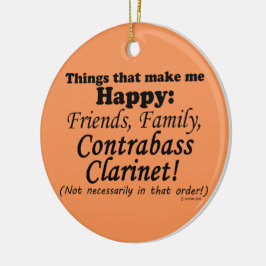 Kontrabass-Klarinette macht mich glücklich Keramikornament
