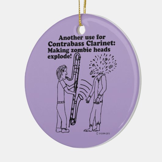 Kontrabass-Klarinette macht Zombies explodieren Keramik Ornament (Links)