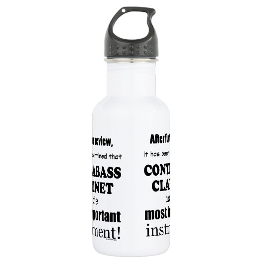 Kontrabass-Klarinette wichtigstes Instrument Edelstahlflasche (Vorderseite)