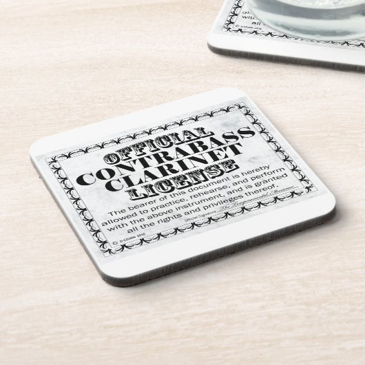 Kontrabass-Klarinettenlizenz Getränkeuntersetzer (Linke Seite)