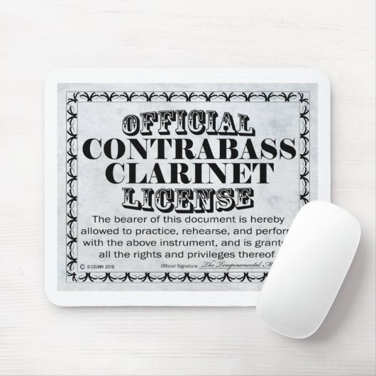 Kontrabass-Klarinettenlizenz Mousepad (Mit Mouse)
