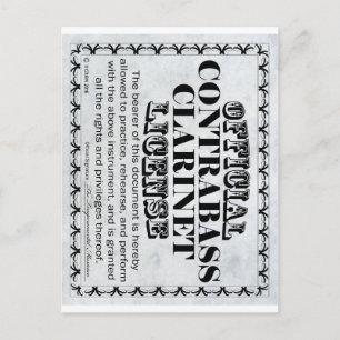 Kontrabass-Klarinettenlizenz Postkarte