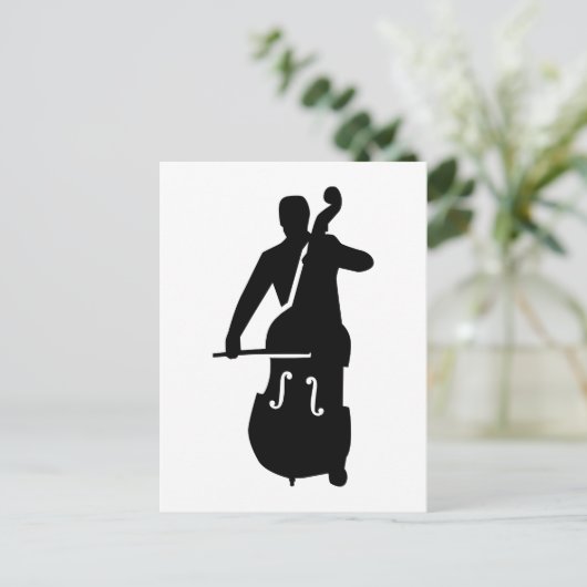 Kontrabass-Spieler Postkarte (Stehend Vorderseite)
