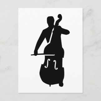 Kontrabass-Spieler Postkarte