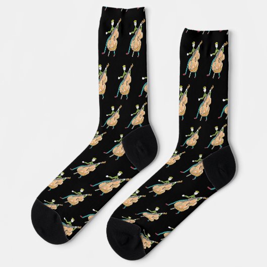 Kontrabass Stickman Socken (Linkes Detail)