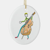 Kontrabass-Strichmännchen Keramik Ornament (Rechts)