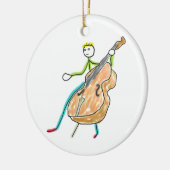 Kontrabass-Strichmännchen Keramik Ornament (Links)