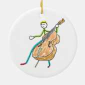 Kontrabass-Strichmännchen Keramik Ornament (Hinten)