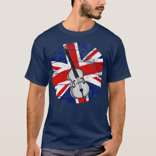 Kontrabass UK-Flagge Bassist britischer Musiker T-Shirt