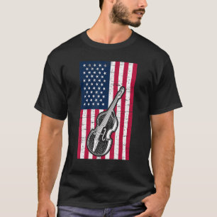 Kontrabass US-Flagge Patriotischer Kontrabassist T-Shirt