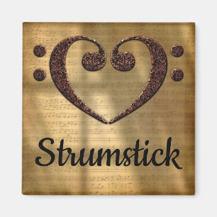 Kontrabassclef-Herz Strumstick Magnet