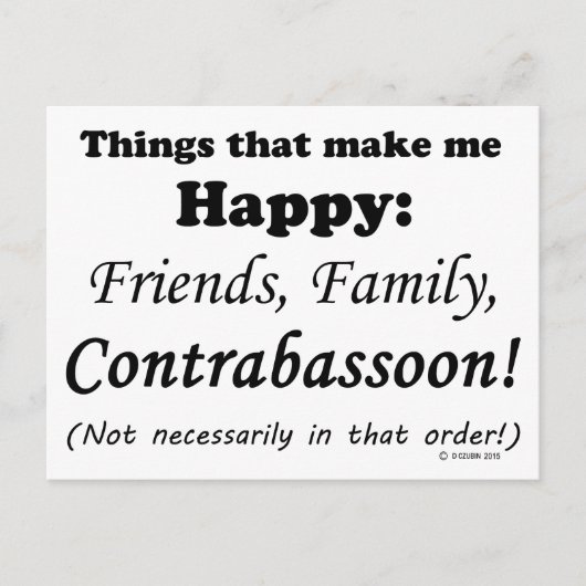Kontrabassoon macht mich glücklich postkarte (Vorderseite)