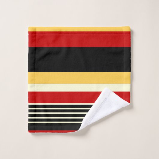 Kontragelb mit Rot Badhandtuch Set (Waschlappen)