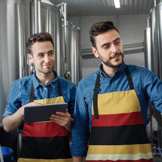 Kontragelb mit Rot Schürze